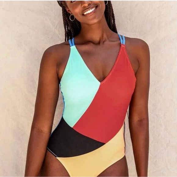 Cupshe Swim Nwt Cupshe Color Block One Piece Swim Suit Xl Poshmark